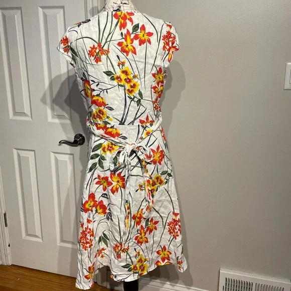 NWOT Alessia Pacini Linen Floral Overlay Belt Coastal cottage